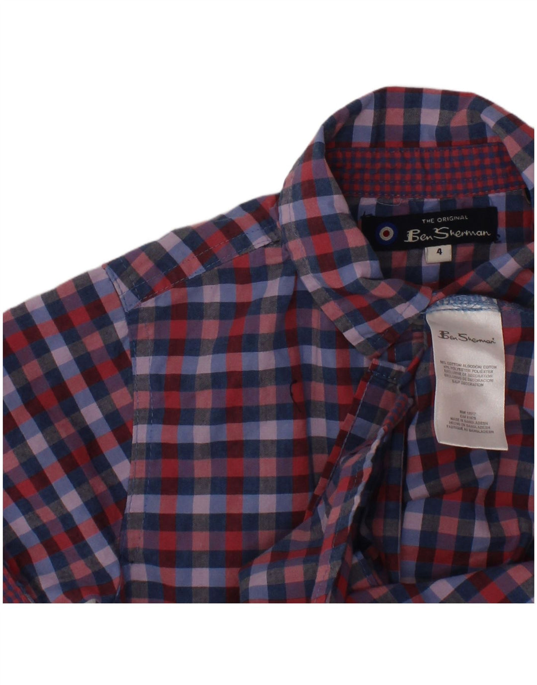 Camisa masculina de manga curta BEN SHERMAN 3-4 anos xadrez multicolorida