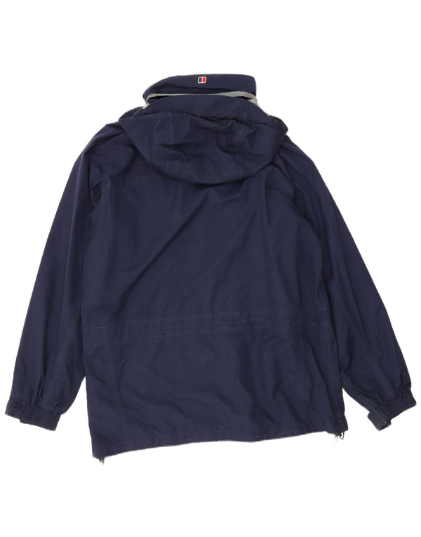 Jaqueta de chuva masculina Berghaus com capuz UK 40 grande nylon azul marinho