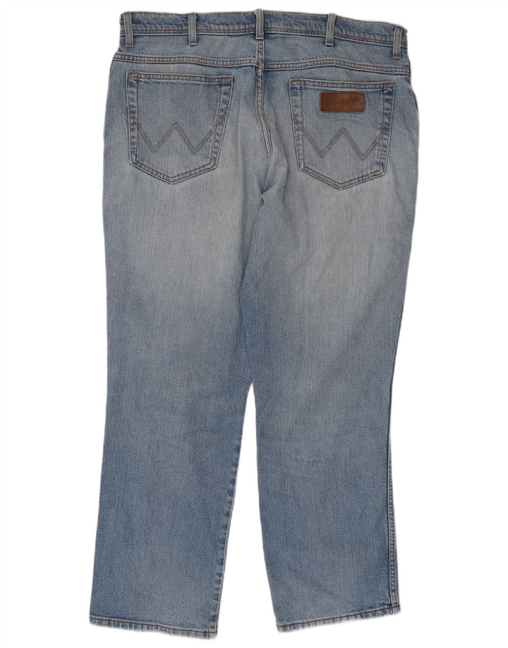 Wrangler Masculino Texas Stretch Straight Jeans W38 L30 Azul Algodão