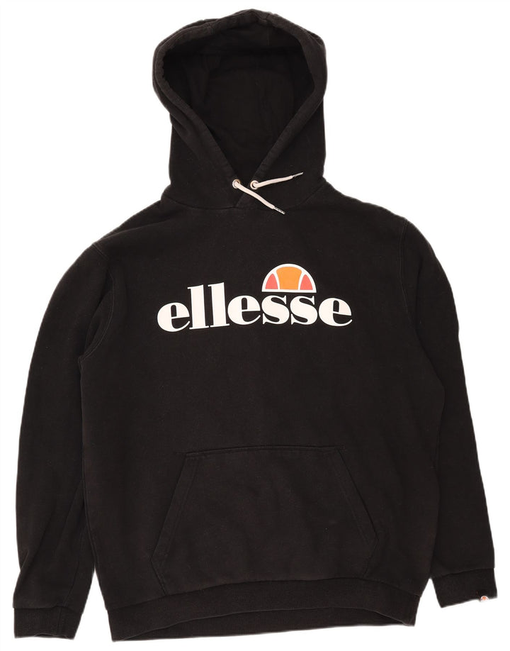 ELLESSE moletom com capuz gráfico masculino XL algodão preto