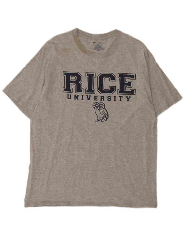 Camiseta masculina Champion Rice University com estampa gráfica XL algodão cinza