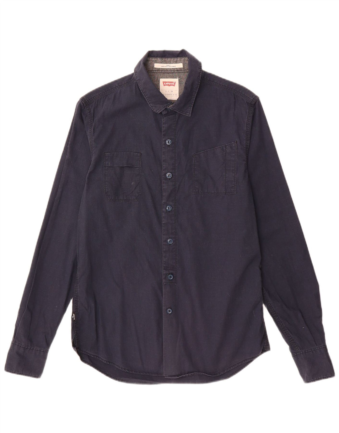 Camisa masculina slim fit LEVI'S pequena algodão azul marinho