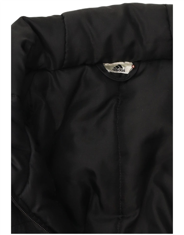 Jaqueta acolchoada com capuz masculina Adidas UK 42 XL preto colorblock poliéster