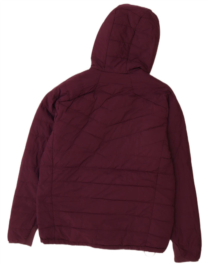 Jaqueta masculina reversível com capuz Eddie Bauer UK 38 médio Borgonha Nylon
