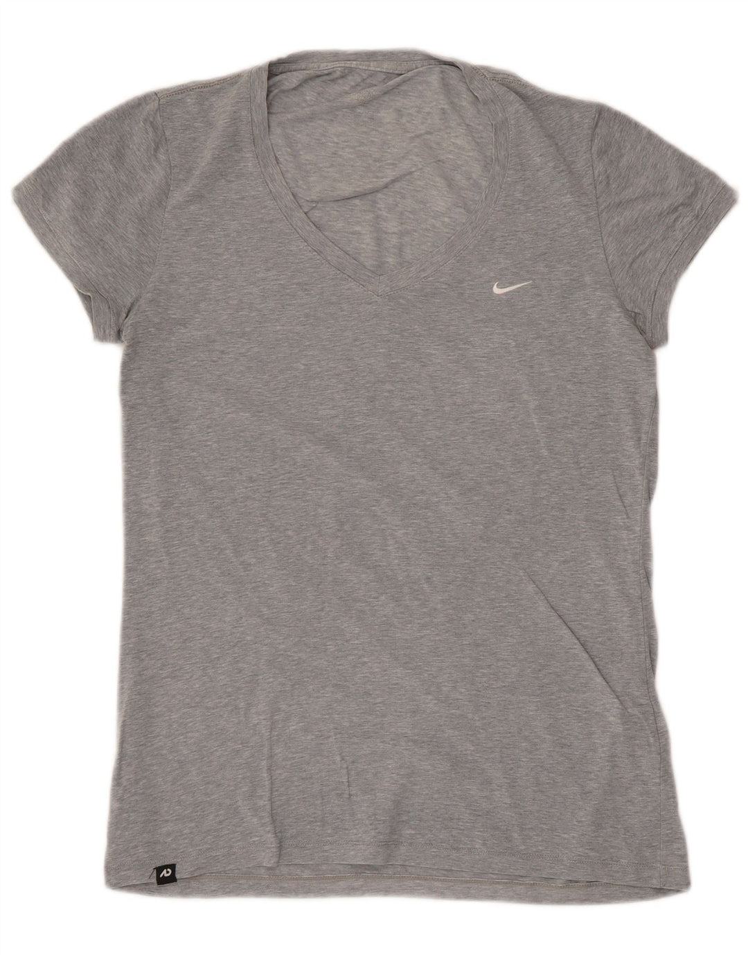 Camiseta feminina Nike UK 8 pequena cinza manchada de algodão