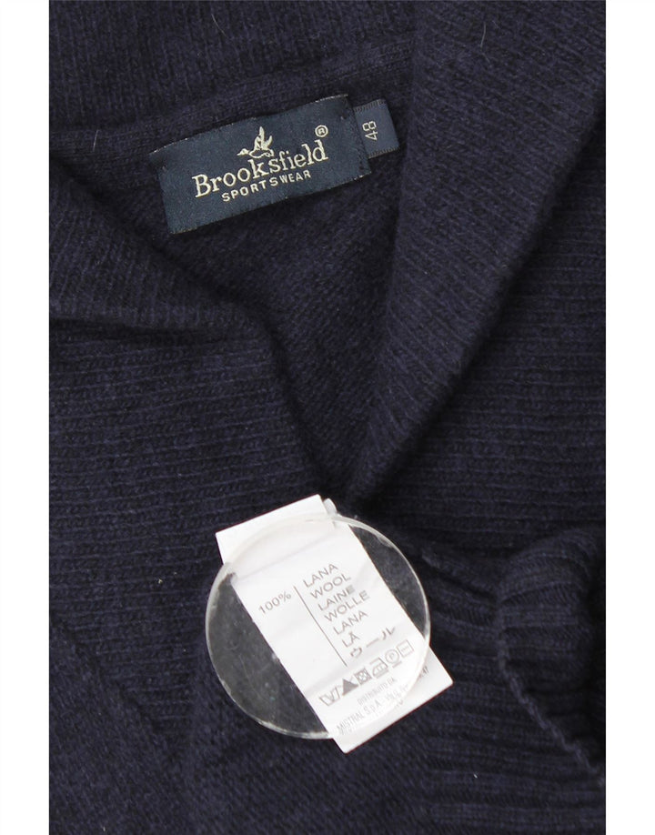Suéter cardigã masculino Brooksfield IT 48 pequeno lã azul marinho