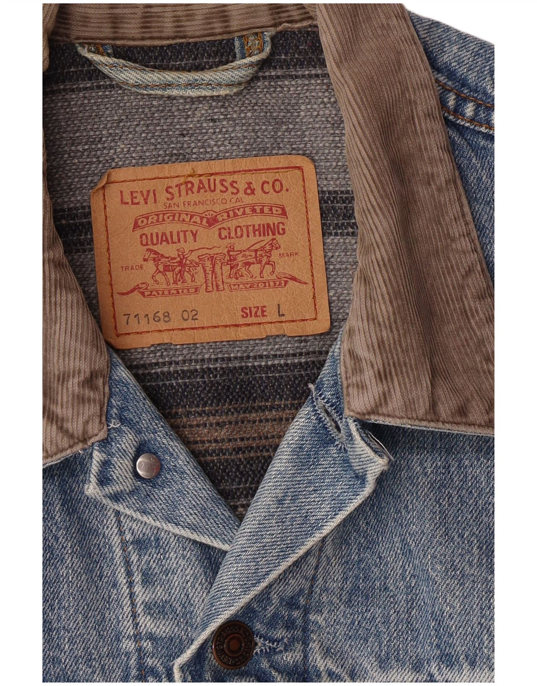 Jaqueta jeans masculina LEVI'S UK 40 grande azul