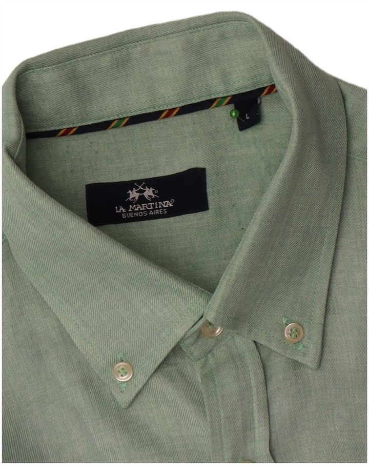 Camisa masculina La Martina grande algodão verde