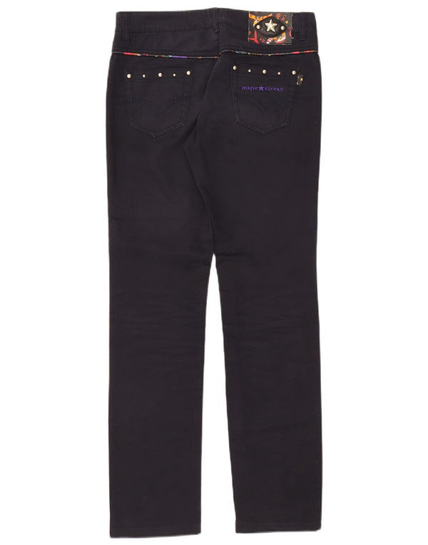 Calça feminina casual slim Piero Guidi W29 L31 algodão azul marinho