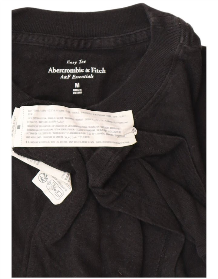 Camiseta masculina Abercrombie & Fitch de algodão preto médio