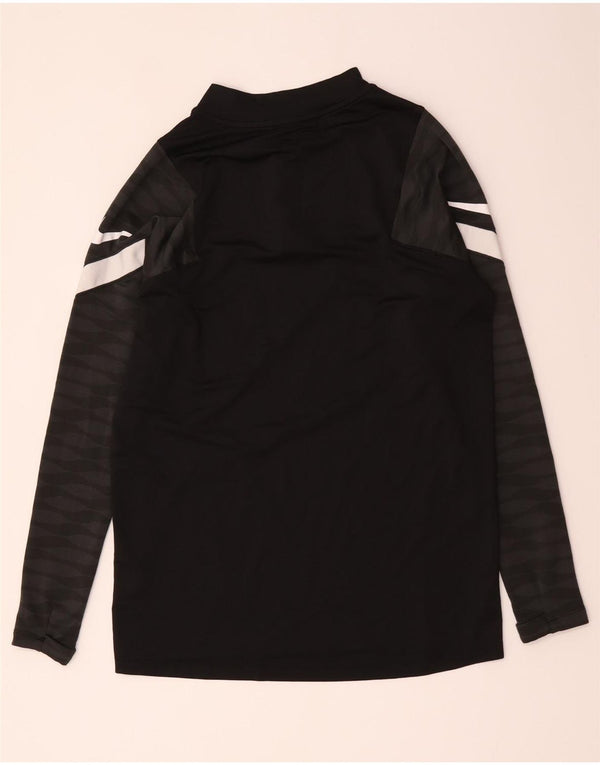 Nike Mens Dri Fit Zip Neck Pullover Treino Top Médio Preto Colourblock