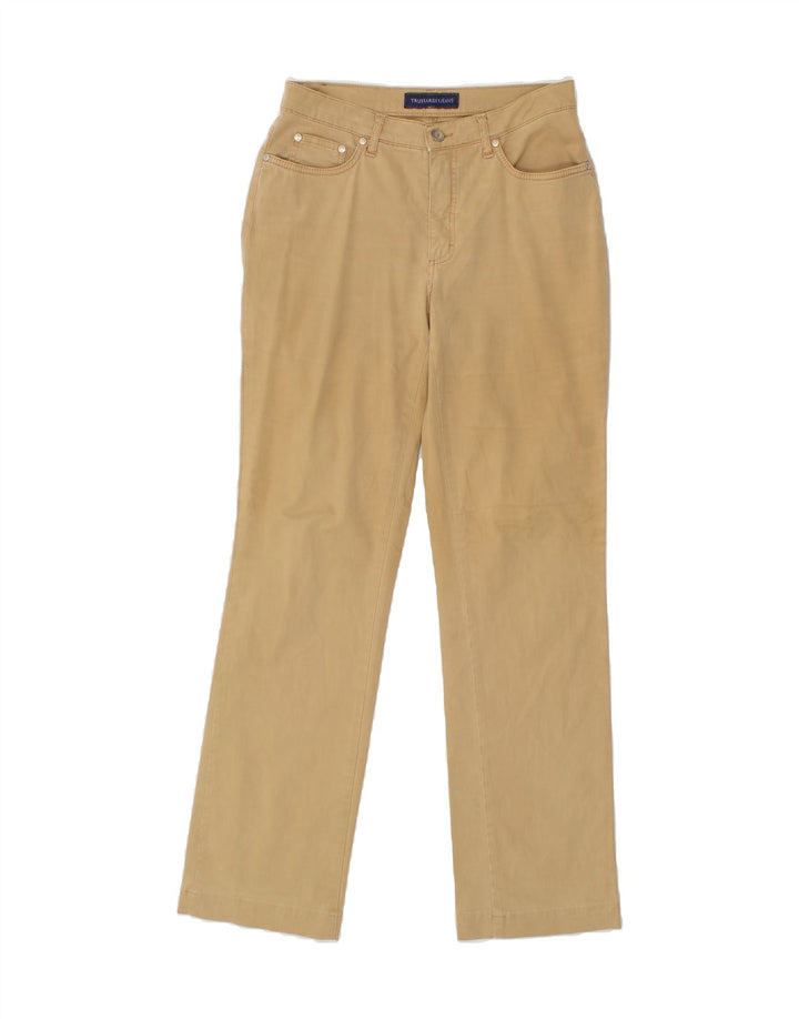 TRUSSARDI Womens Straight Casual Trousers W28 L31 Beige Cotton Vintage Trussardi and Second-Hand Trussardi from Messina Hembry 