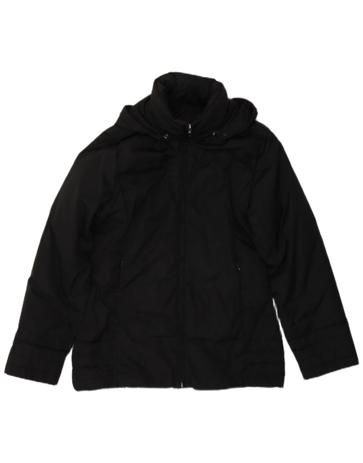 Jaqueta acolchoada com capuz feminina Moncler tamanho 2 poliéster preto médio