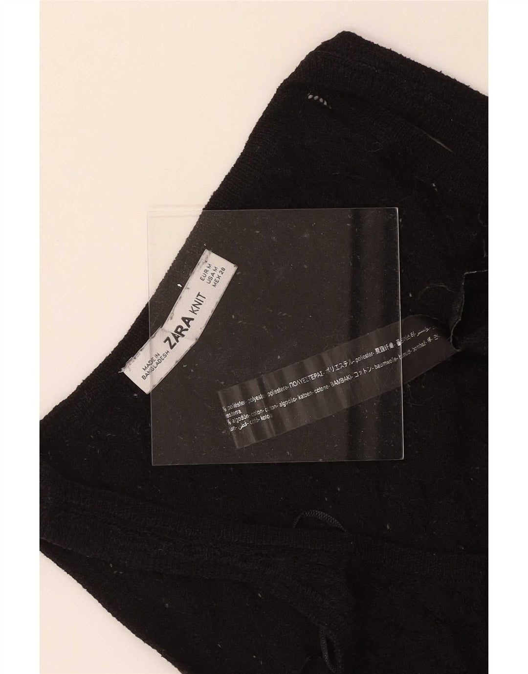 Zara Womens Vest Tank Top UK 12 Médio Preto Poliéster