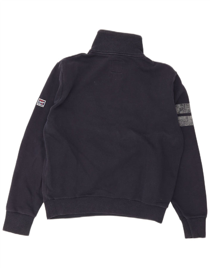 Superdry moletom gráfico masculino jumper grande bloco colorido azul marinho