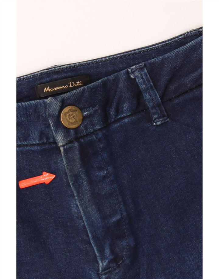 Jeans feminino Massimo Dutti com perna larga W26 L23 azul