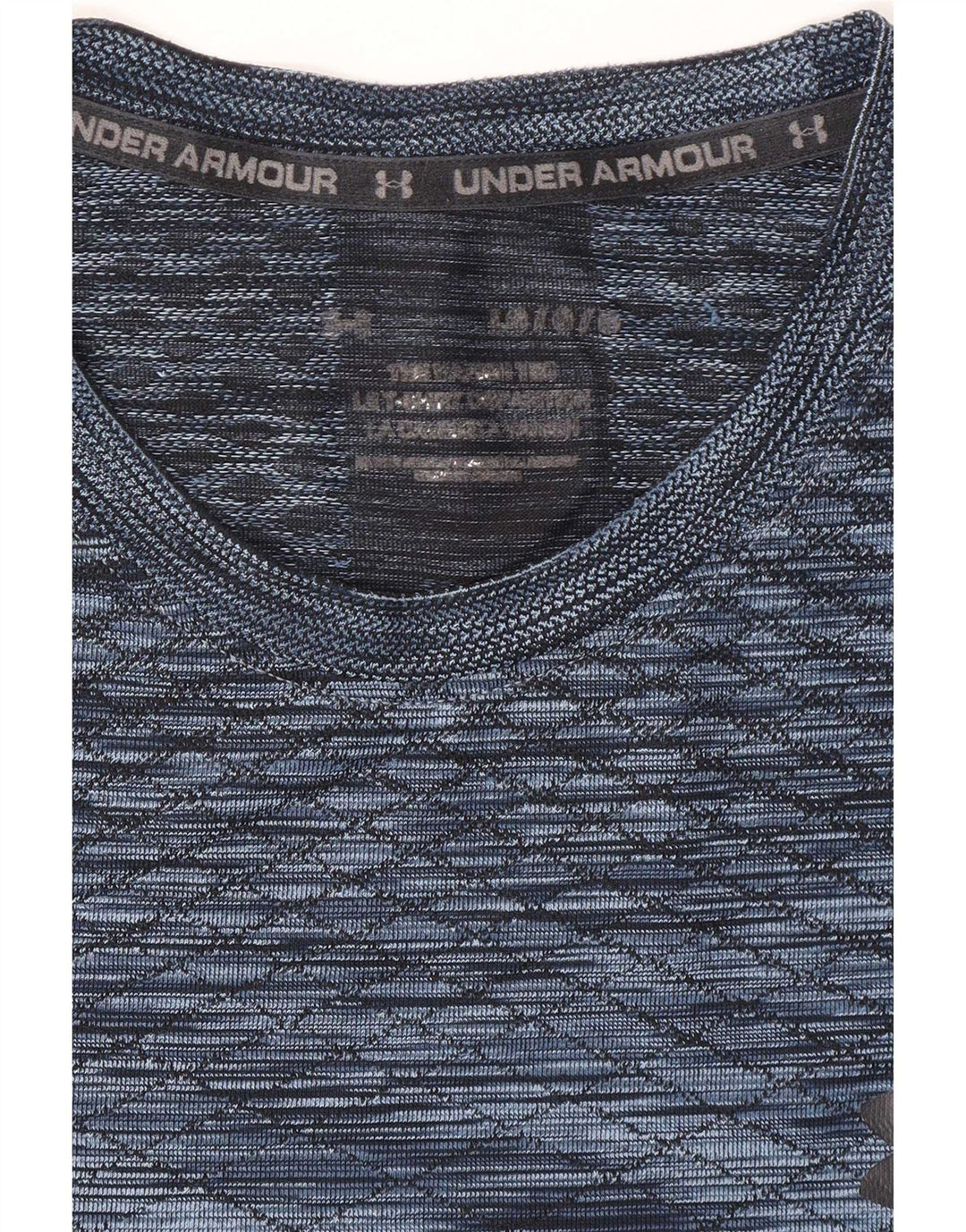 Camiseta masculina Under Armour grande poliéster manchado azul esportivo