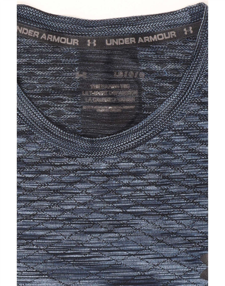 Camiseta masculina Under Armour grande poliéster manchado azul esportivo