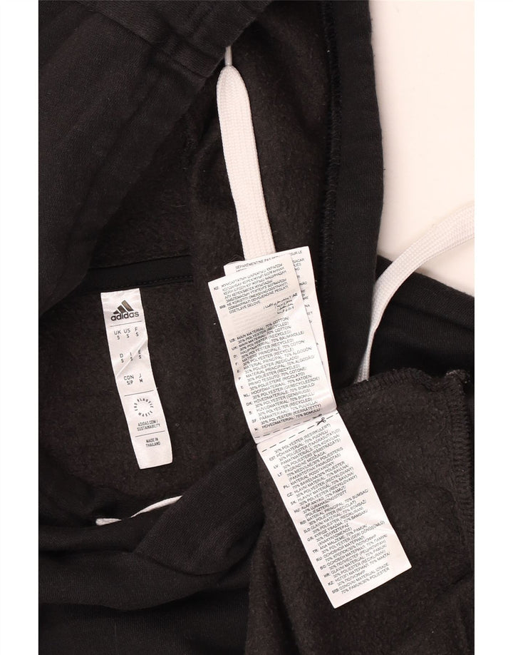 Adidas Mens Hoodie Jumper Pequeno Algodão Preto