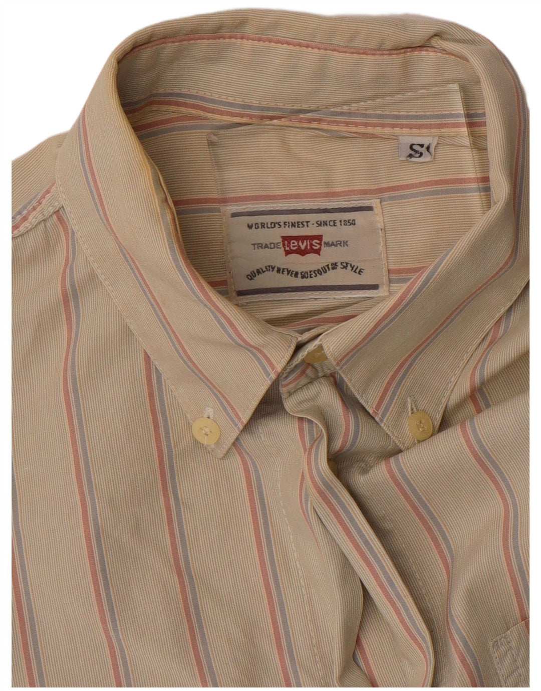 Camisa masculina LEVI'S pequena listrada bege