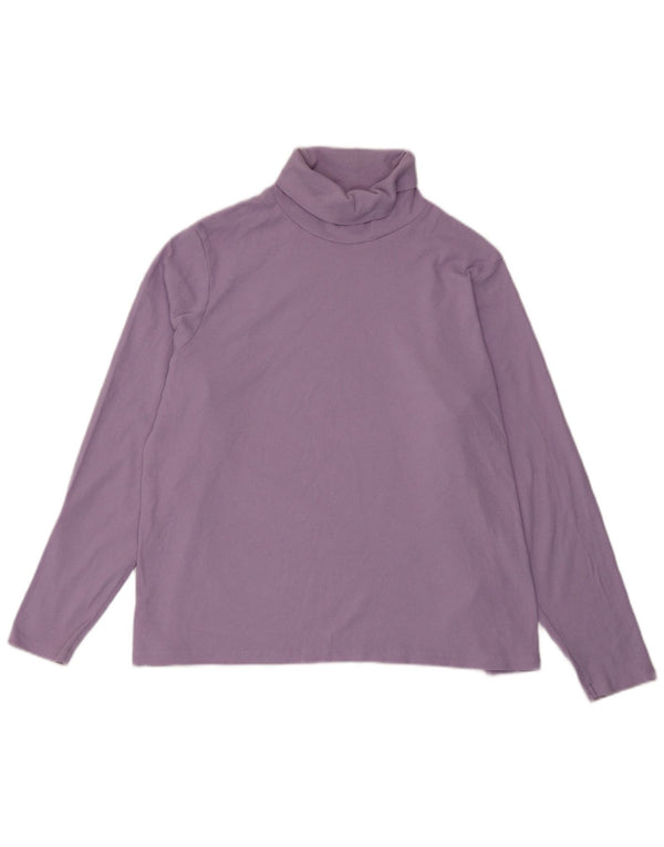Top feminino Marks & Spencer com gola redonda e manga comprida UK 20 2XL algodão roxo