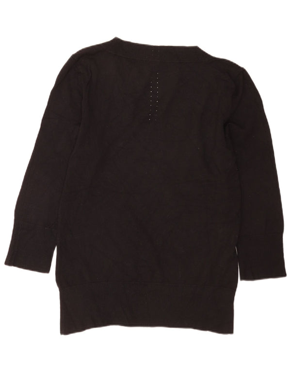 Suéter feminino Coast com manga 3/4 e gola canoa Reino Unido 16 grande preto