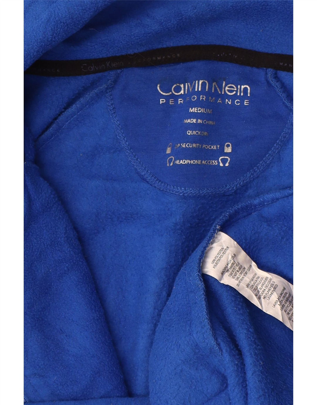 Jaqueta feminina de lã gráfica CALVIN KLEIN Reino Unido 14 poliéster azul médio