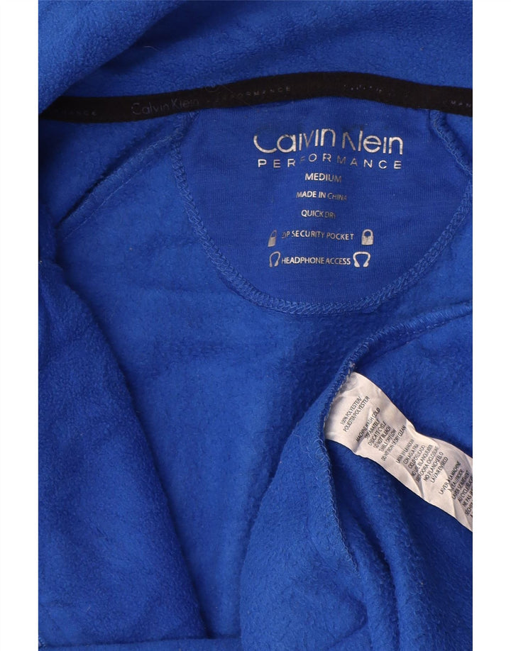 Jaqueta feminina de lã gráfica CALVIN KLEIN Reino Unido 14 poliéster azul médio