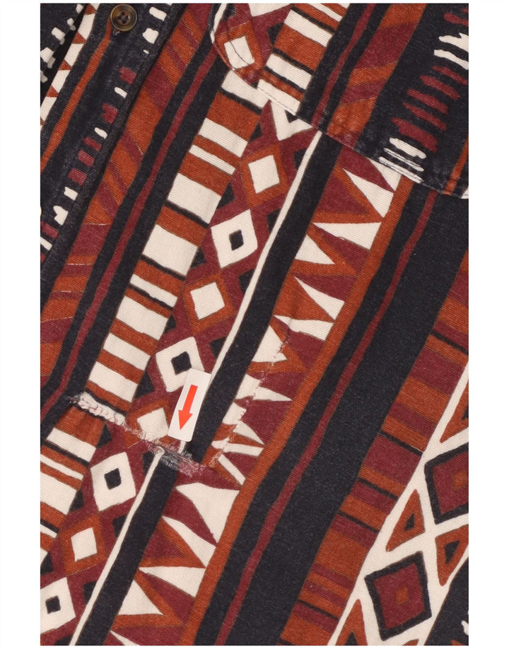 Camisa masculina Rifle pequena listrada marrom de algodão