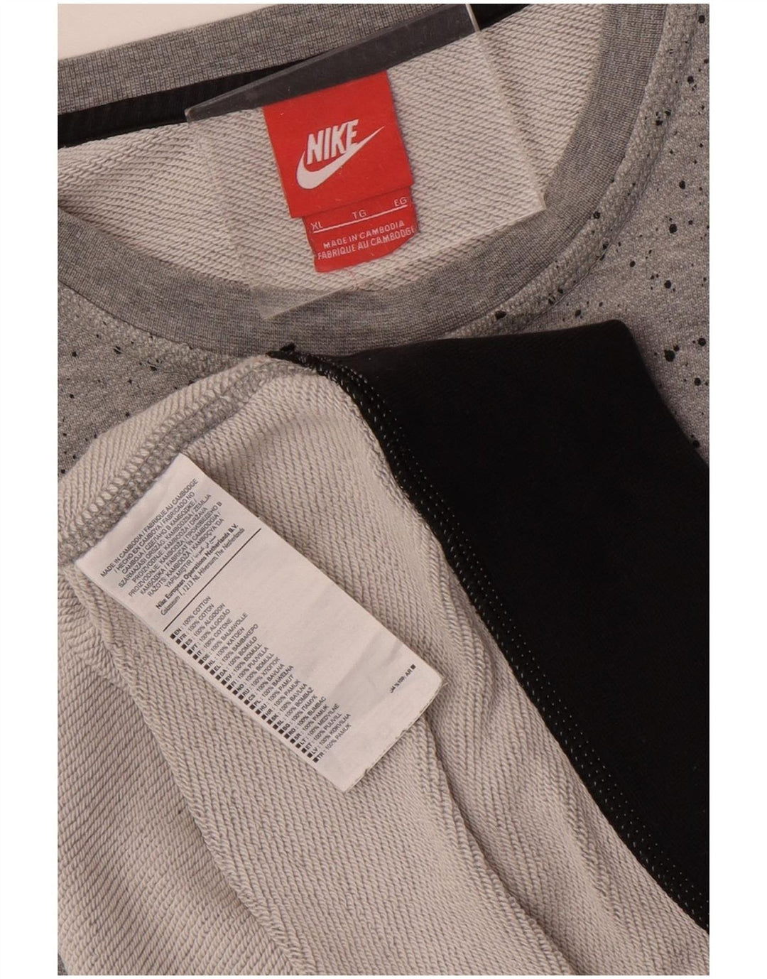 Moletom gráfico masculino Nike Jumper XL cinza colorblock algodão