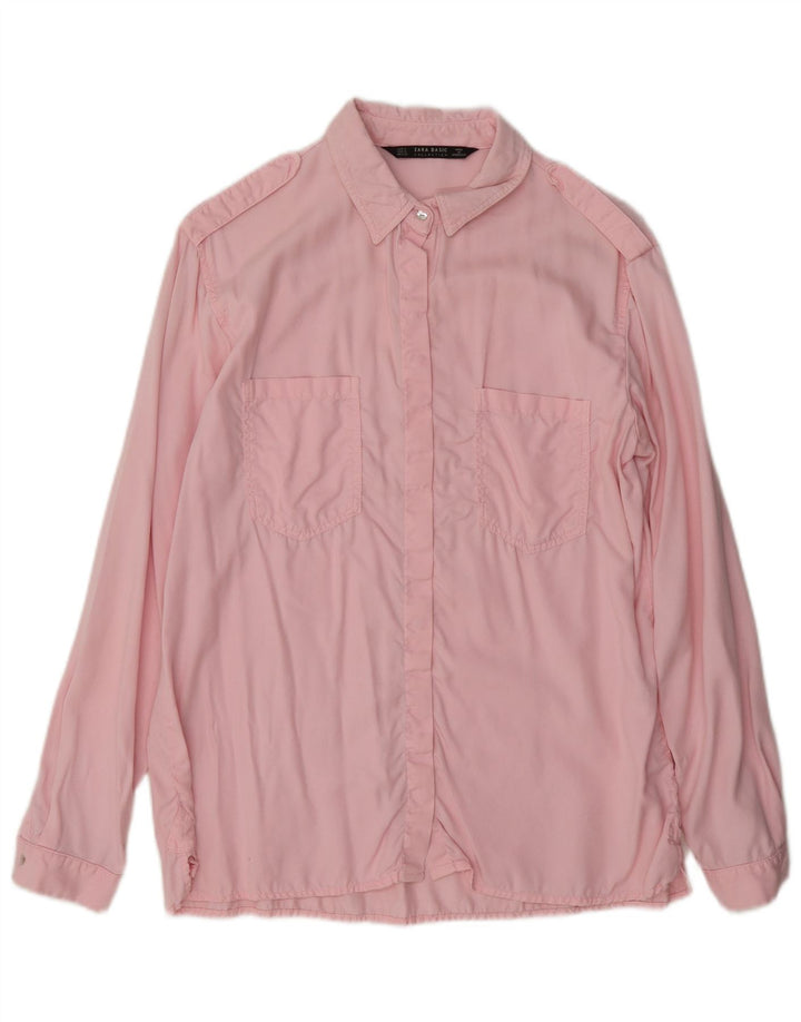 Zara Camisa Militar Oversized Feminina UK 10 Pequena Rosa