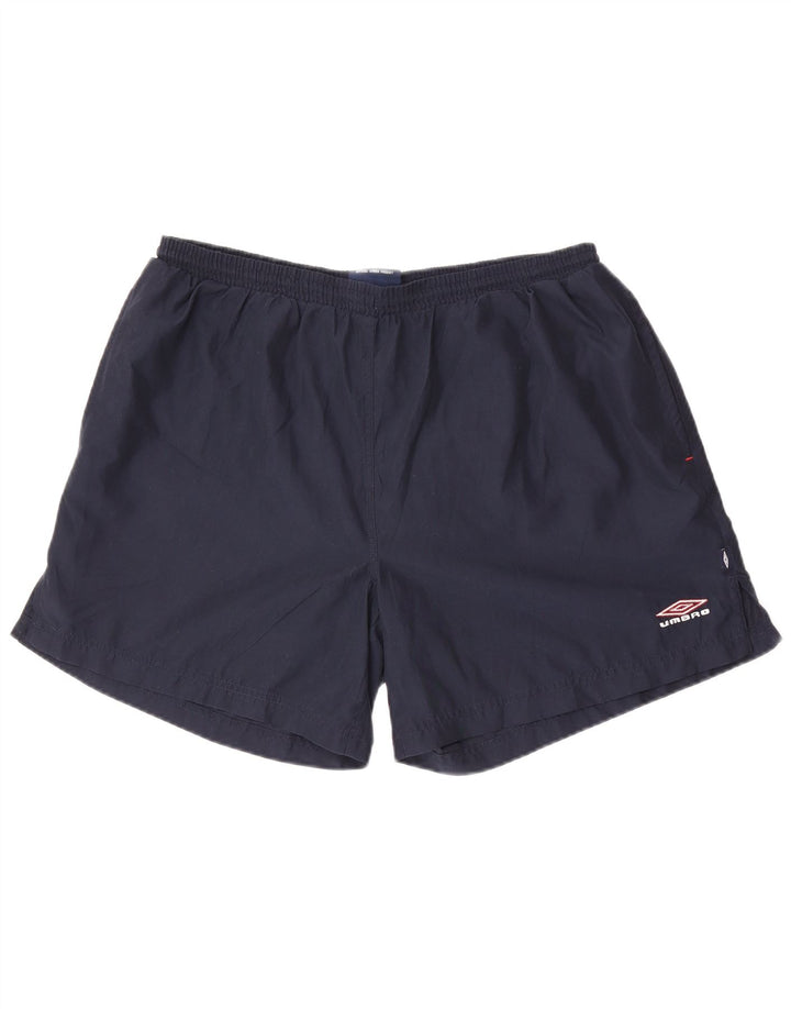 Shorts de banho masculino Umbro grande poliéster azul marinho