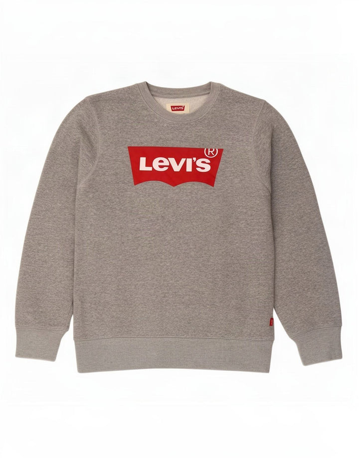 Moletom gráfico Levi's Boys 13-14 anos cinza algodão manchado