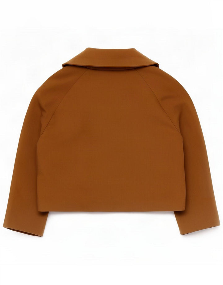 Zara Jaqueta blazer feminina manga 3/4 com 3 botões Reino Unido 16 grande poliéster marrom