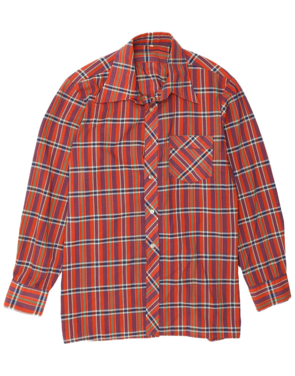Camisa masculina vintage pequena xadrez vermelha