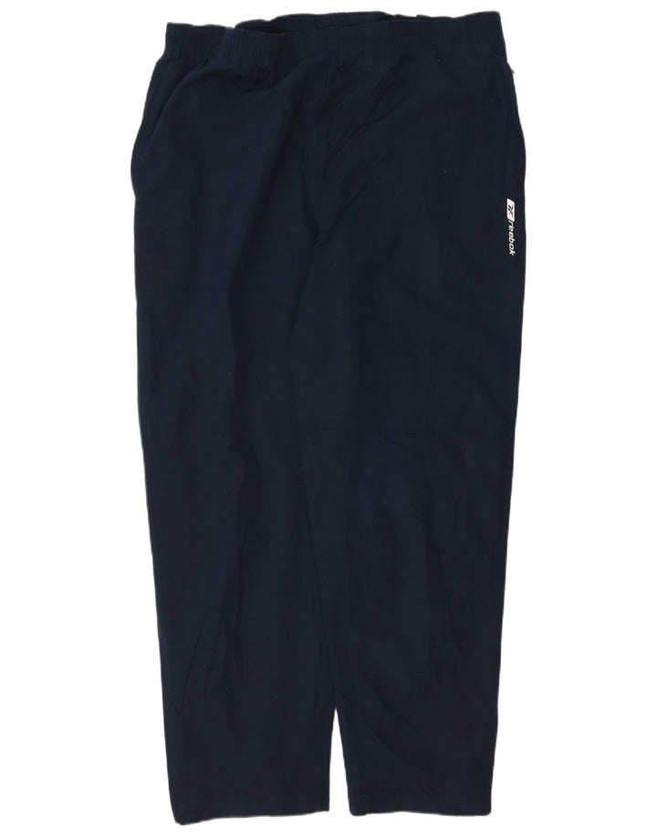 Calça de treino masculina Reebok grande poliéster azul marinho