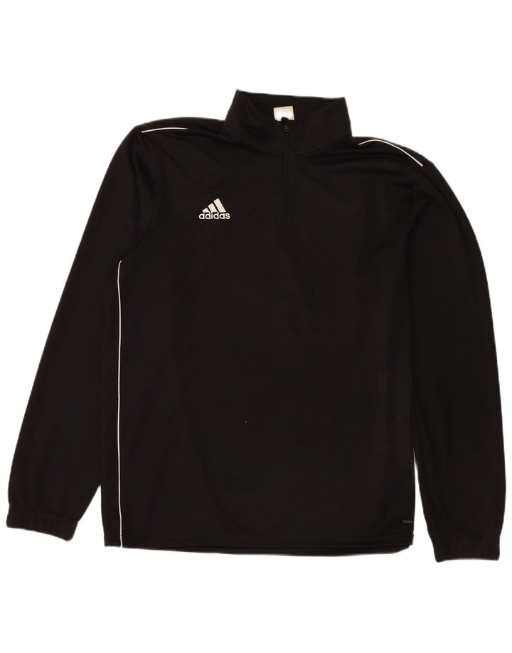 Adidas Mens Climalite Zip Neck Pullover Treino Top XL Preto Poliéster