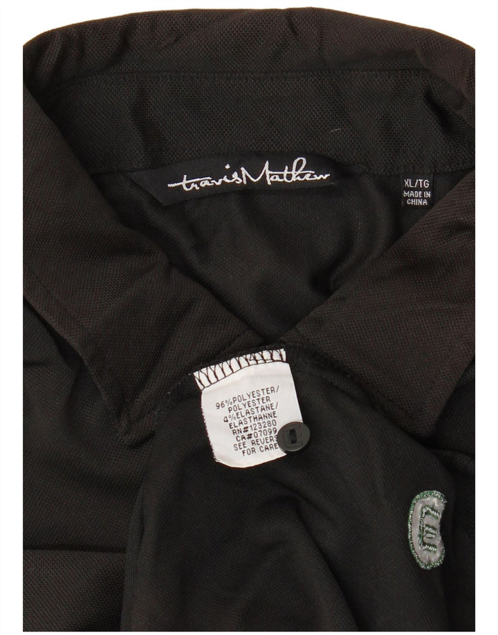 Camisa pólo gráfica masculina TRAVIS MATHEW XL preto colorblock poliéster