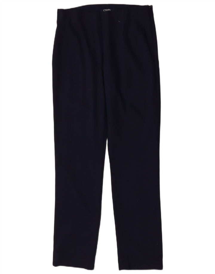 Calça feminina reta casual CHAPS US 10 grande W32 L31 azul marinho