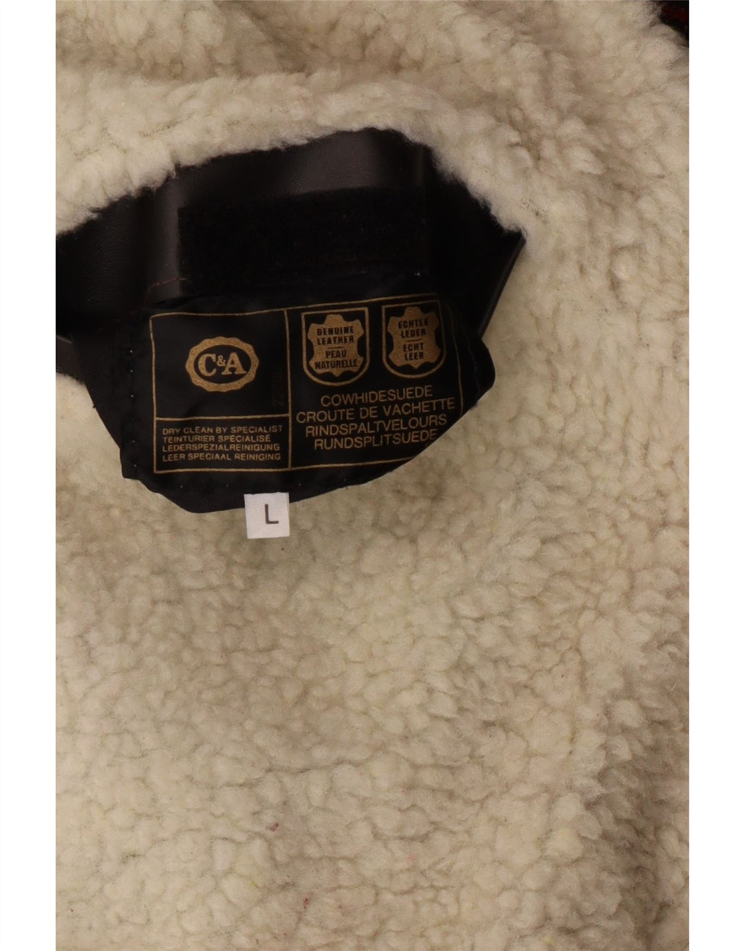 Jaqueta masculina de camurça sherpa C&A Reino Unido 40 grande couro vermelho Fair Isle