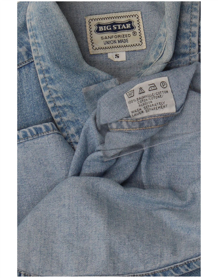Camisa jeans masculina Big Star pequena algodão azul