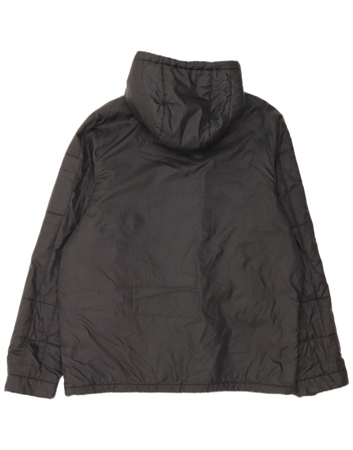 Jaqueta corta-vento masculina Nike com capuz UK 42 XL poliéster preto