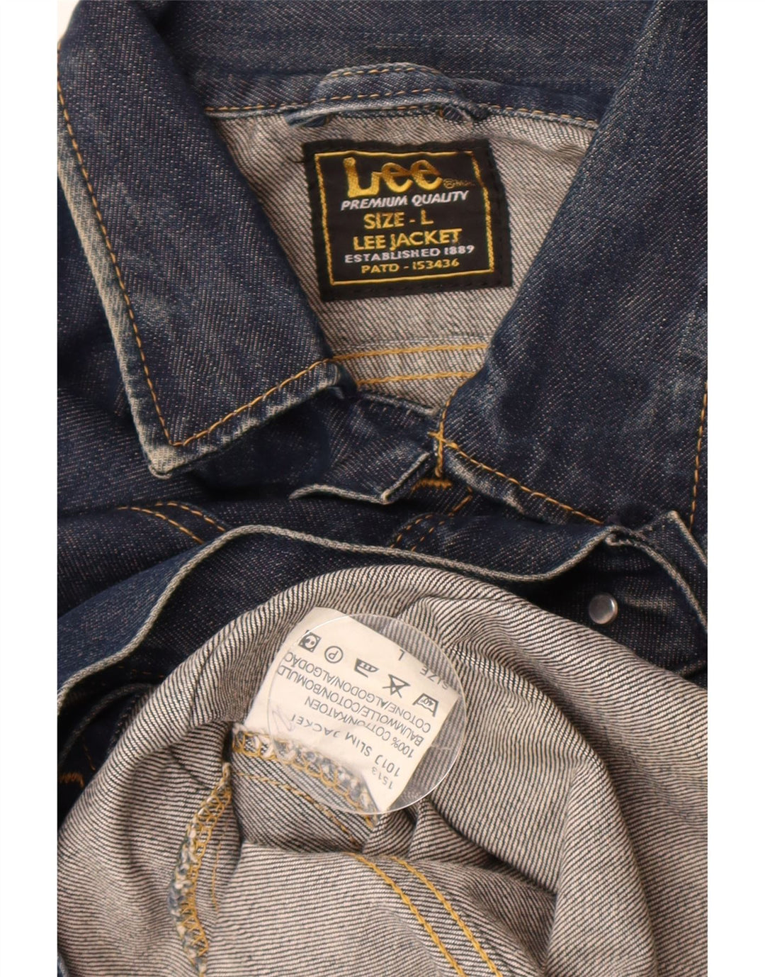 Jaqueta jeans masculina Lee UK 40 grande algodão azul marinho
