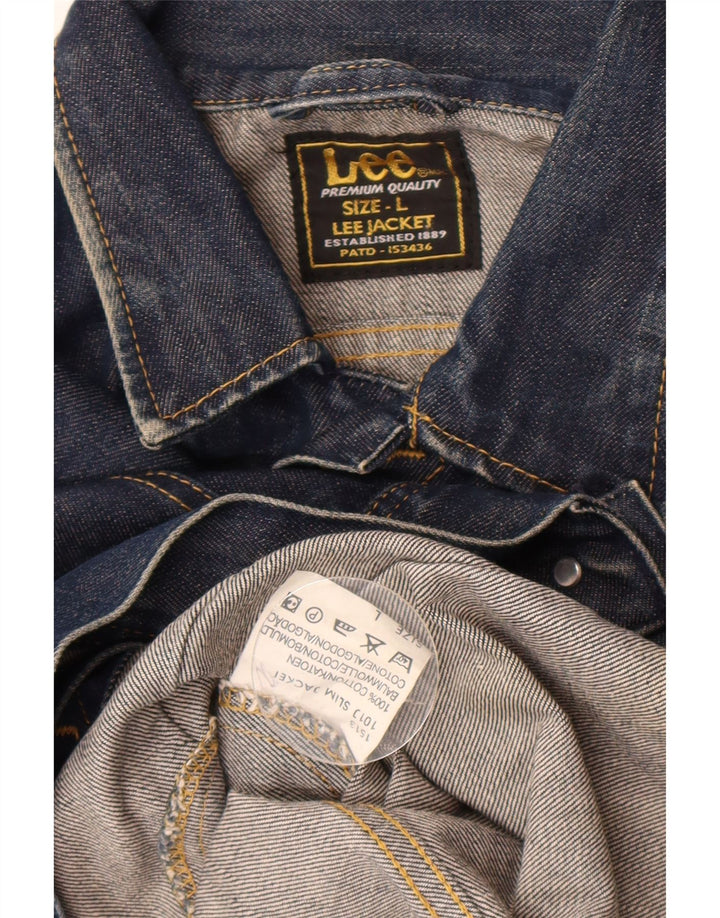 Jaqueta jeans masculina Lee UK 40 grande algodão azul marinho