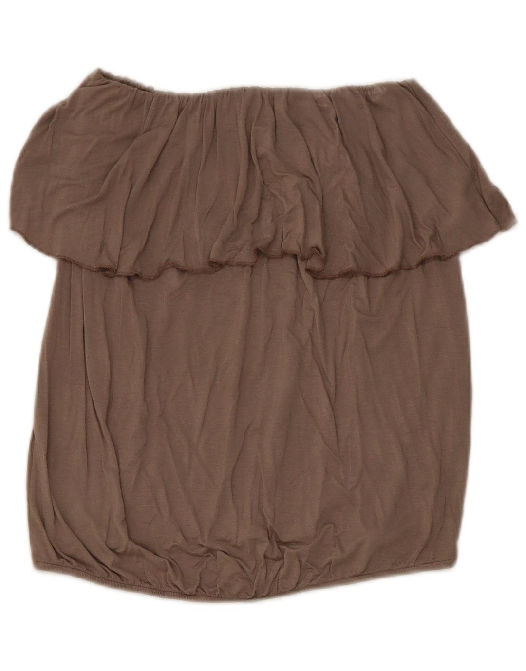 Top feminino Benetton com ombro de fora UK 12 Viscose cinza médio