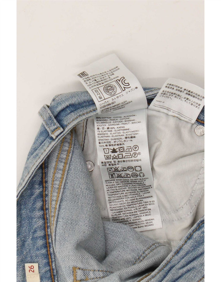 Calça jeans feminina Levi's 714 Straight W26 L30 azul algodão