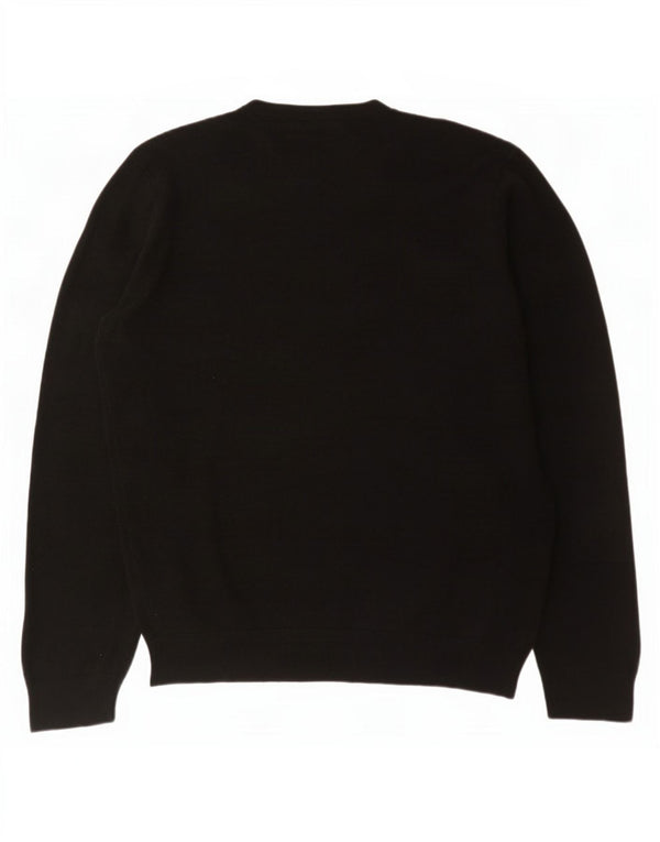 Suéter masculino Marks & Spencer com decote em V grande acrílico preto
