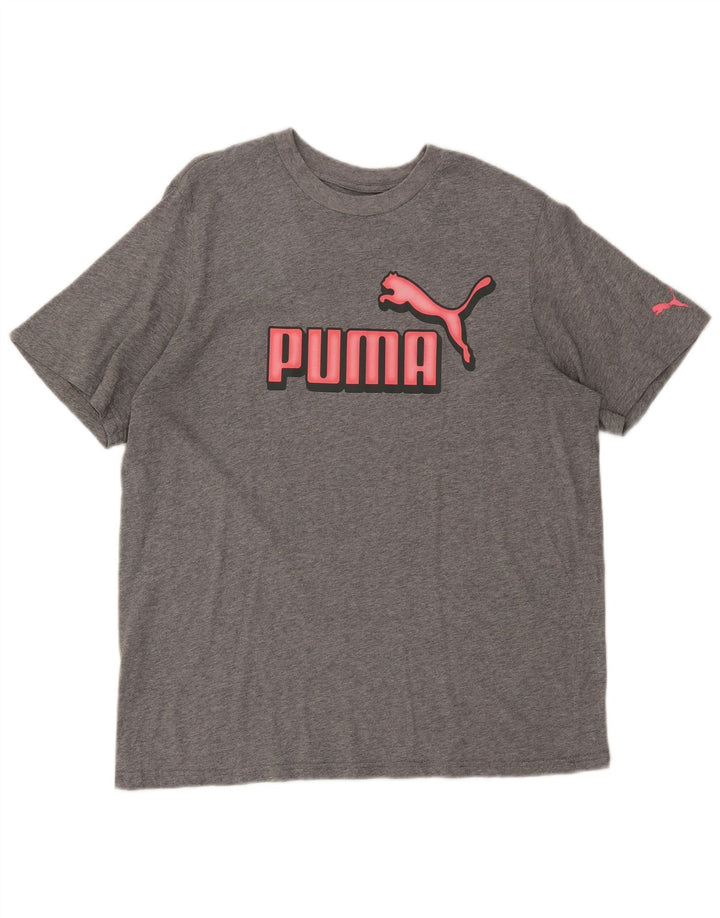 Camiseta gráfica masculina PUMA grande cinza