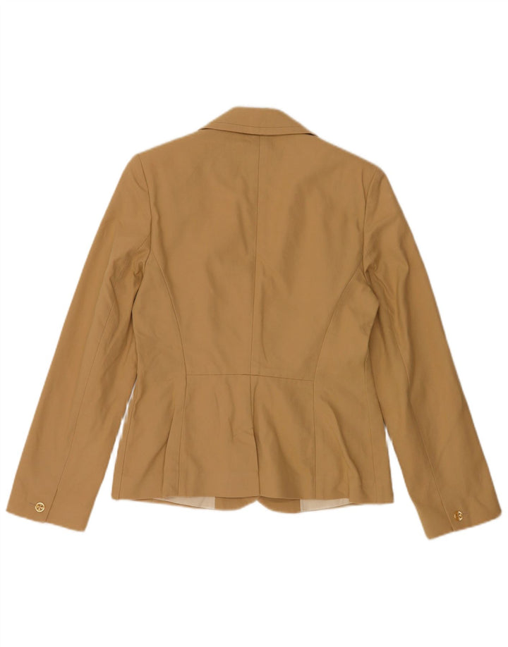 Jaqueta blazer feminina Oasis com 1 botão Reino Unido 10 algodão bege pequeno