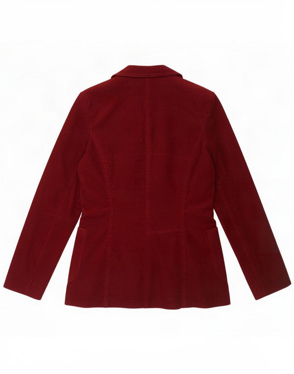 Jaqueta blazer feminina vintage de veludo com 3 botões IT 42 Borgonha médio